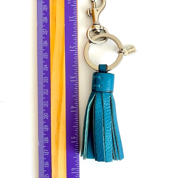 NWOT Coach Turquoise Leather Keychain Fob Purse Charm! - Picture 3 of 3